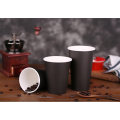 Black Logo Customized Disposable Paper Coffee Cup with Lids